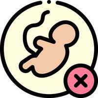 A baby in a womb with a red cross vector