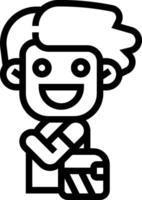 A cartoon boy with a backpack and smile vector