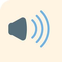A speaker icon with a blue wave vector
