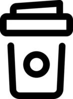 A black and white icon of a cup vector