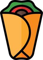 A taco wrapped in a paper on a white background vector