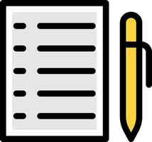 A pen and a checklist are next to a sheet of paper vector