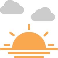 Sun and clouds icon vector