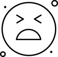 An angry face icon in a circle vector