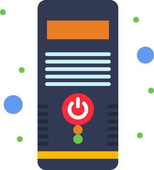 A computer with a power button and a dot vector