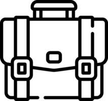 A black and white line drawing of a briefcase vector