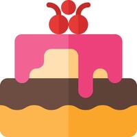 Cake icon with a cherry on top vector