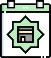 A calendar icon with a green square vector