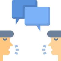 Two people talking with speech bubbles vector
