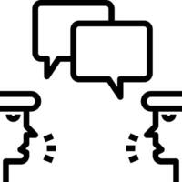 Two people talking with speech bubbles vector