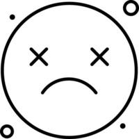 A black and white drawing of a sad face vector