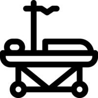 A black and white image of a bed with a person on it vector