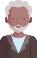 An old man with a beard and a white beard vector