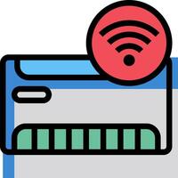 A wifi icon with a red dot on it vector