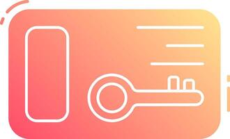 A key and a lock icon on a pink and orange background vector