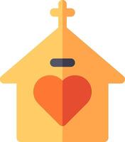 A church with a heart in the middle of it vector