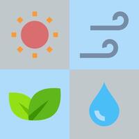 Four icons of different weather conditions vector