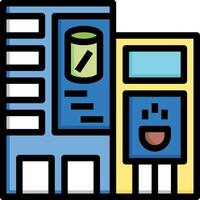 A cartoon building with a smiling face vector