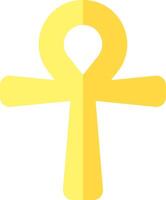 An egyptian cross with a yellow background vector