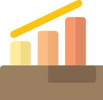 A graph chart with a yellow line going up vector