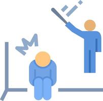 A man is standing next to a man who is sitting on the floor vector