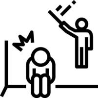 A man is standing in front of a wall with a stick vector