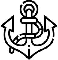 An anchor with a rope around it vector
