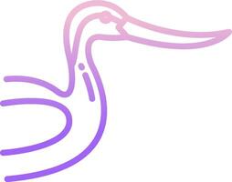A bird with a purple and pink outline vector