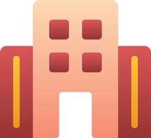 A building icon with a yellow and orange color vector