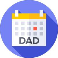 A calendar icon with the word dad on it vector