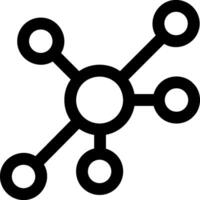 A black and white image of a network symbol vector