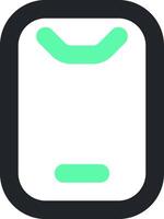 A green and black square icon with a green arrow vector