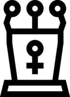 A black and white image of a woman in a box vector
