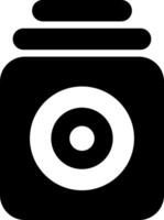 A black and white jar with a circular logo vector
