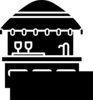 A bar with a table and chairs in front of it vector