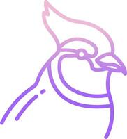 A bird with purple and pink lines on it vector