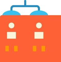 A flat icon of a train with two people on it vector