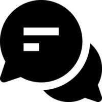 A black and white icon of two speech bubbles vector
