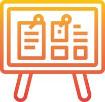 A whiteboard with a list of items on it vector