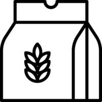 A bag of wheat with a leaf on it vector