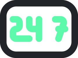 A green and black square with the number 24 vector