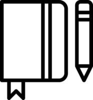 A notebook and pencil icon on a white background vector