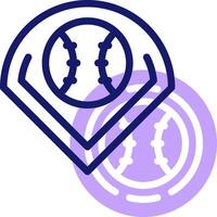 Baseball map icon with a baseball in the center vector