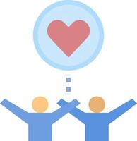 Two people holding hands with a heart above them vector