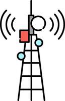 A cell tower with a radio tower and a radio vector