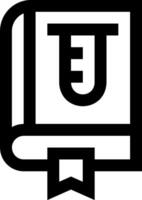 A black and white image of a book with a letter u vector