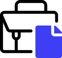 A briefcase with a folder and a blue folder vector