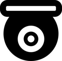 A black and white icon of a camera vector
