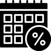 Calendar icon with percentage sign vector