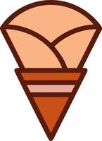 A cone shaped flower with a brown and white stripe vector